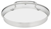 Topfdeckel aus Edelstahl mit Griffen, Ansicht von oben