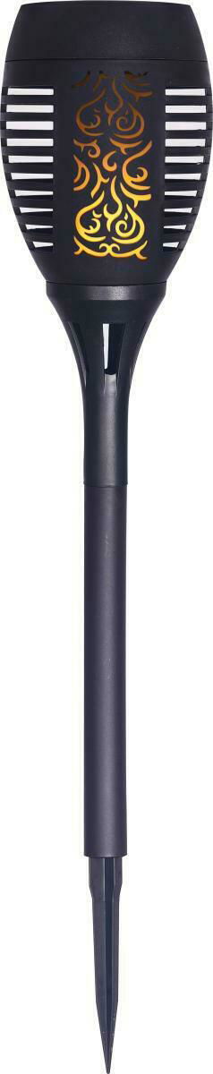 Solarleuchte Flame II mit dekorativem Flammenmuster, seitliche Perspektive