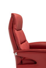 Roter Relaxsessel aus Leder, Seitenansicht