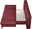 Querschläfer-Sofa in Rot mit geöffneter Bettkastenansicht von oben