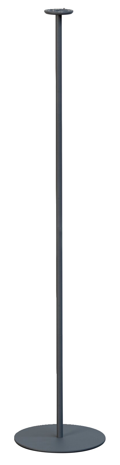Fischer & Honsel Standaard voor accu-lantaarn MIX & MATCH 2 Schwarzes Gestell für Akku-Windlicht, frontal abgebildet, mit rundem Sockel und schlankem Stab.