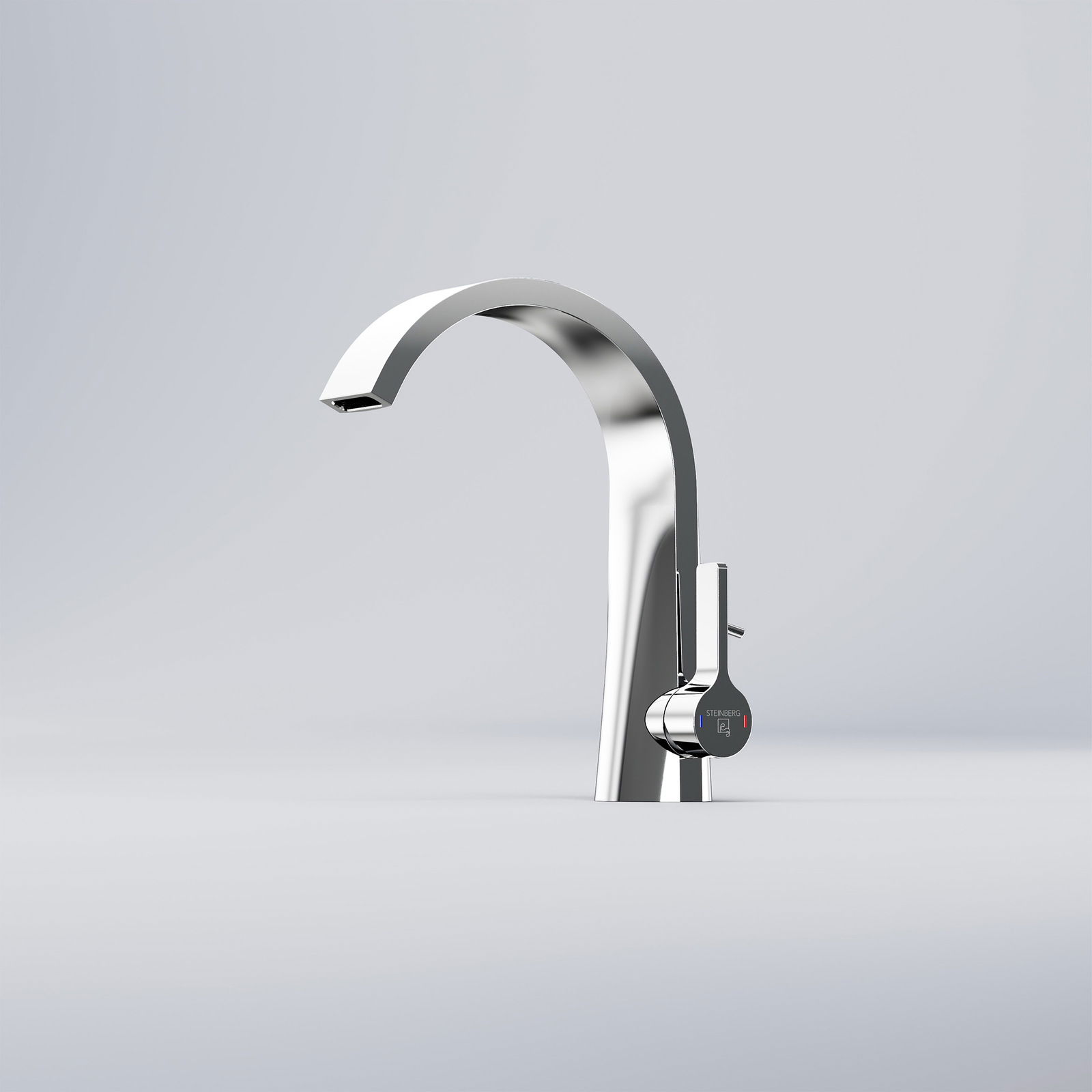 Zurbrüggen Waschtisch-Einhebelmischer 280 Moderner Waschtisch-Einhebelmischer aus Chrom in seitlicher Perspektive