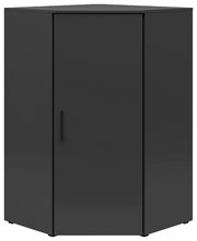 Dunkelgraue Eckkommode mit einer Tür, frontal abgebildet.