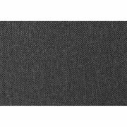 Nahaufnahme eines dunkelgrauen Stoffes mit Fischgrätenmuster, von oben betrachtet.