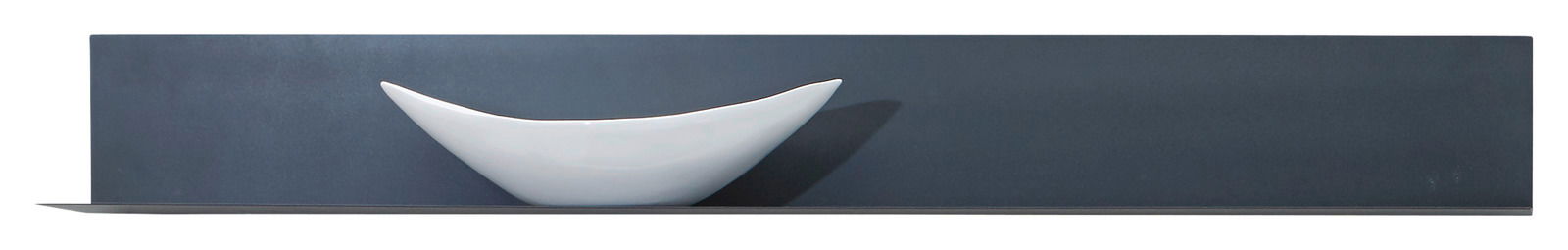 Valnatura Wandpaneel LAVIA Modernes Wandpaneel in dunklem Farbton mit dekorativer, weißer Schale, frontal betrachtet.