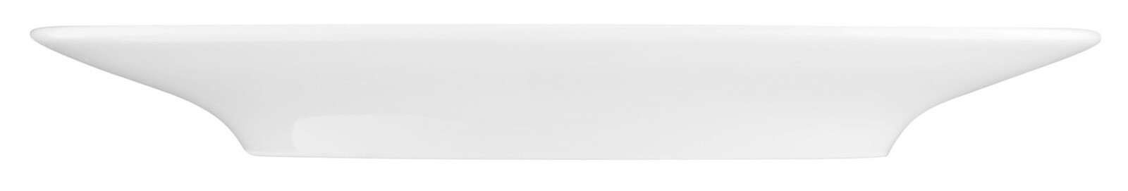 Seitliche Ansicht einer weißen Kombi-Untertasse Life mit einem Durchmesser von 13,5 cm.