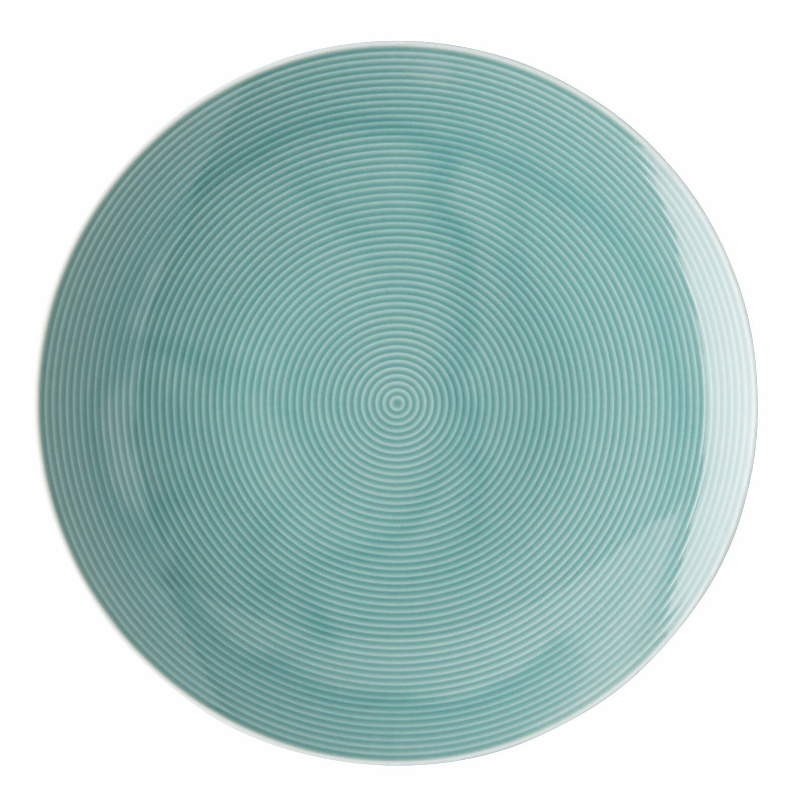 Frühstücksteller 22 cm in Türkis mit kreisförmigem Muster, Draufsicht