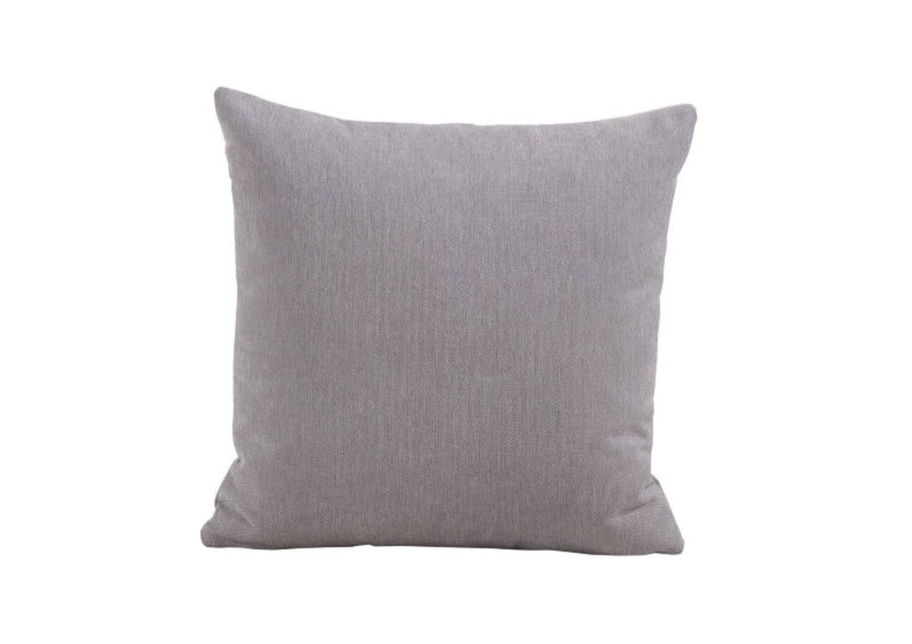 Graues quadratisches Kissen in Frontalansicht