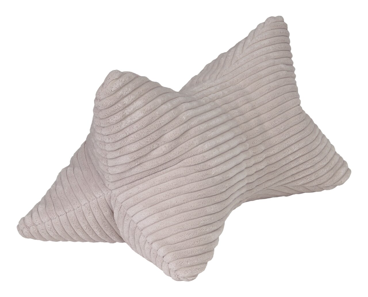 Leseknochen aus weichem, geripptem Stoff in seitlicher Perspektive