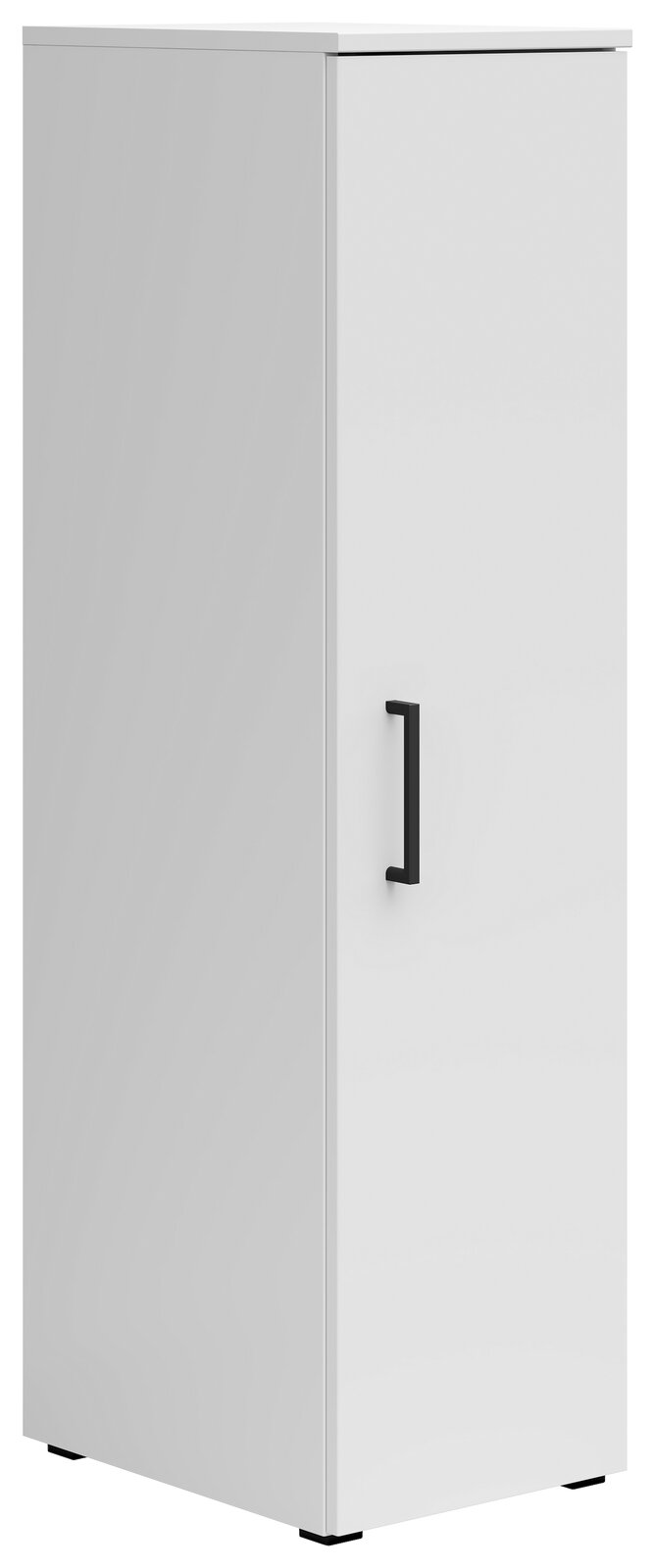 Carryhome Mehrzweckschrank MULTISTAURAUM Weißer Mehrzweckschrank mit schwarzem Griff, seitliche Perspektive