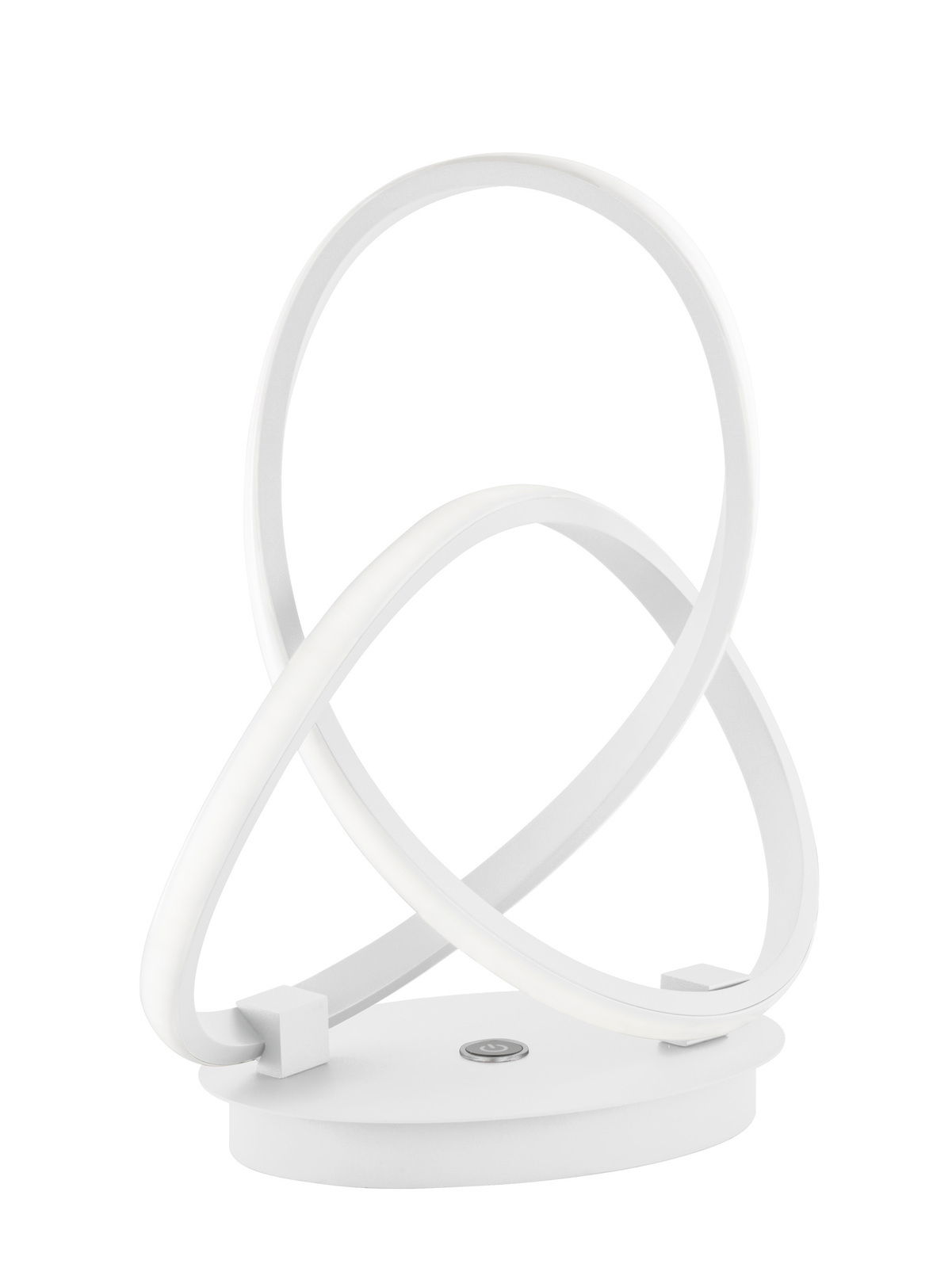 WOFI Leuchten LED-Tischleuchte Moderne Tischleuchte INDIGO mit geschwungenem, weißem Design, seitliche Perspektive