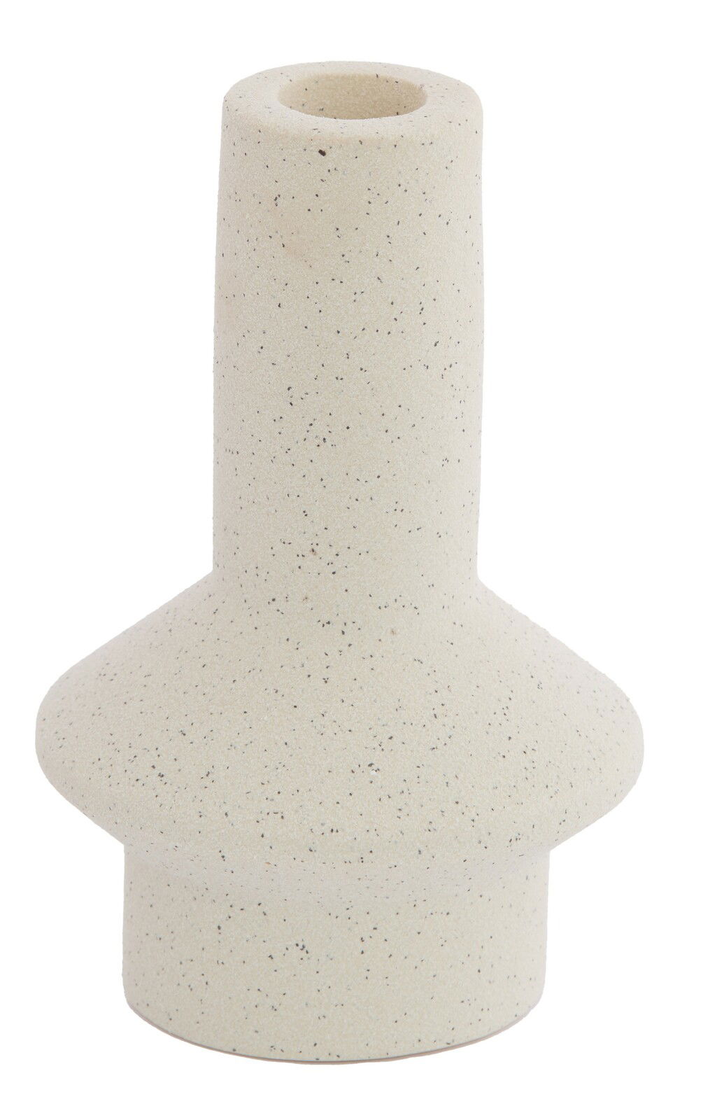 Light&Living Kerzenständer BURANO Moderner Kerzenständer aus cremefarbenem, gesprenkeltem Material, seitliche Perspektive