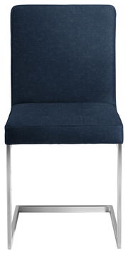 Moderano Freischwinger-Stuhl LUPO II in dunkelblauem Stoffbezug, Vorderansicht