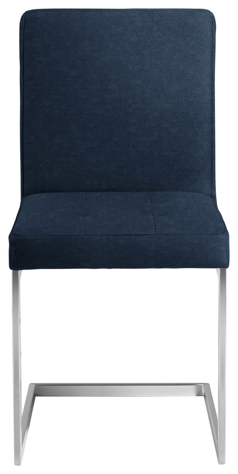 Moderano Freischwinger-Stuhl LUPO II in dunkelblauem Stoffbezug, Vorderansicht