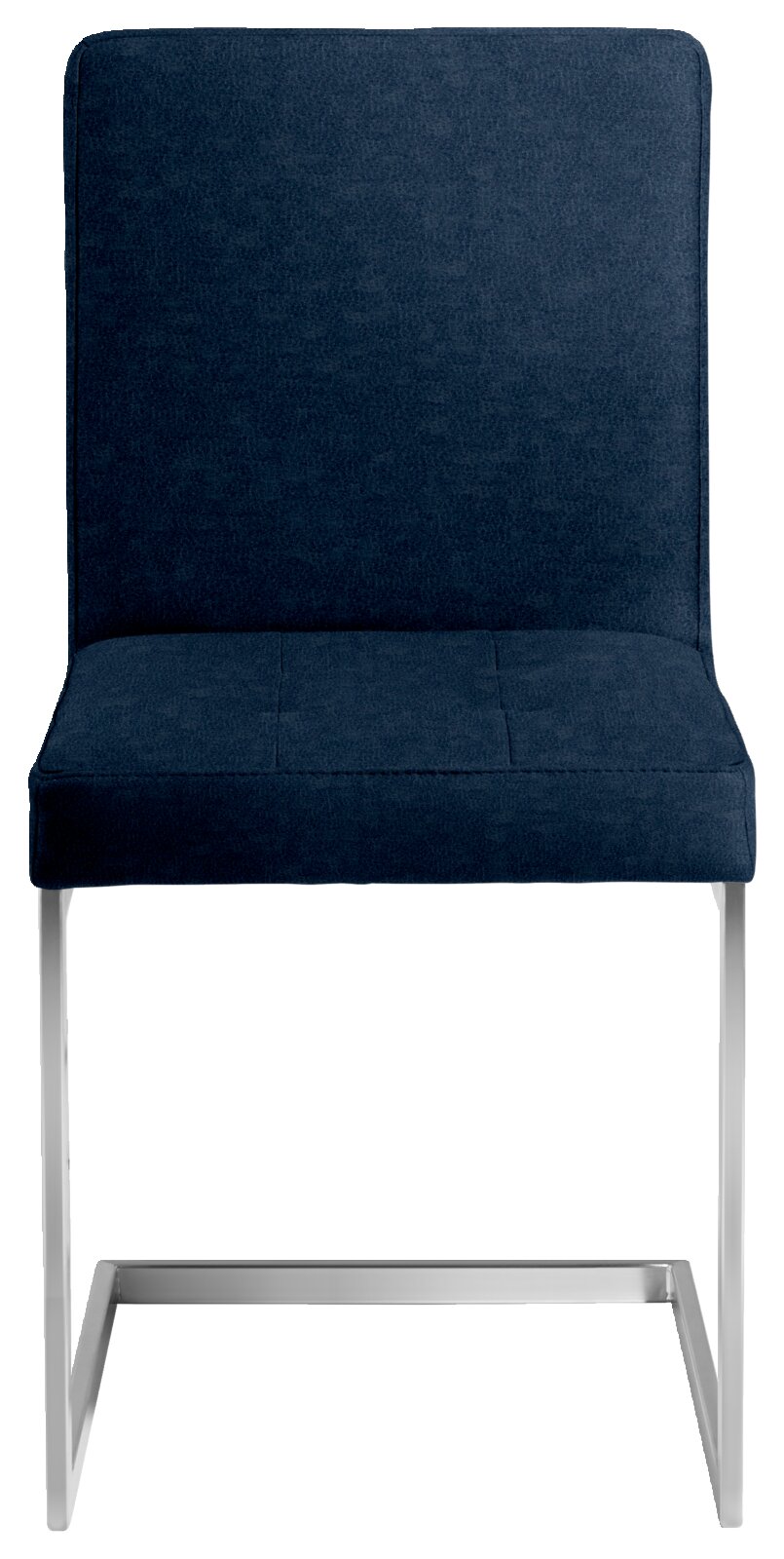Moderano Freischwinger-Stuhl LUPO II in dunkelblauem Stoffbezug, Vorderansicht