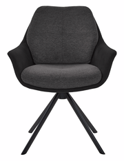 Moderner Armlehnstuhl in Schwarz und Grau, Vorderansicht