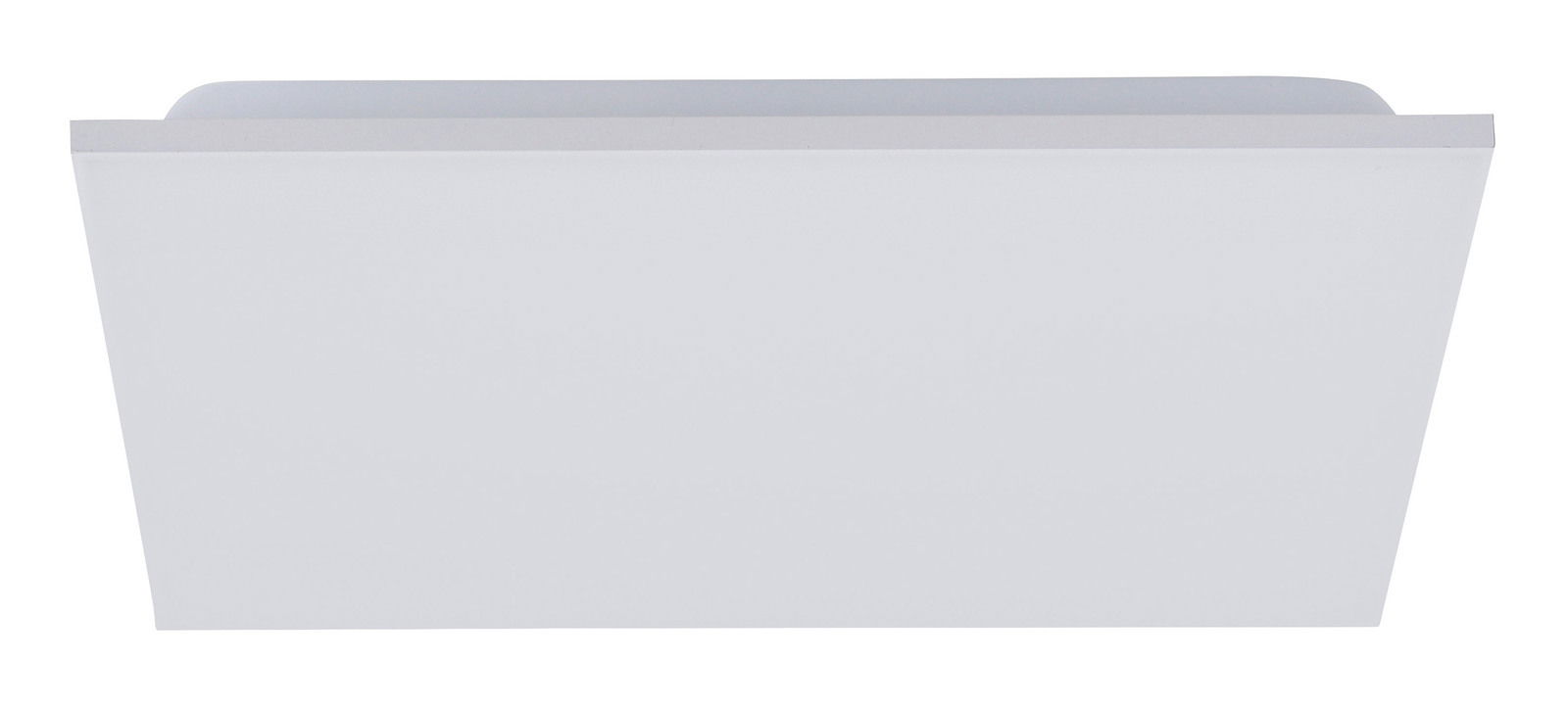 Rechteckige LED-Deckenleuchte Talvi in Weiß, seitliche Perspektive