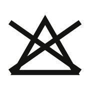 Symbol für nicht bleichen, schwarze Linien auf weißem Hintergrund, Frontalansicht