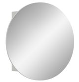 Runder Spiegelschrank in seitlicher Perspektive