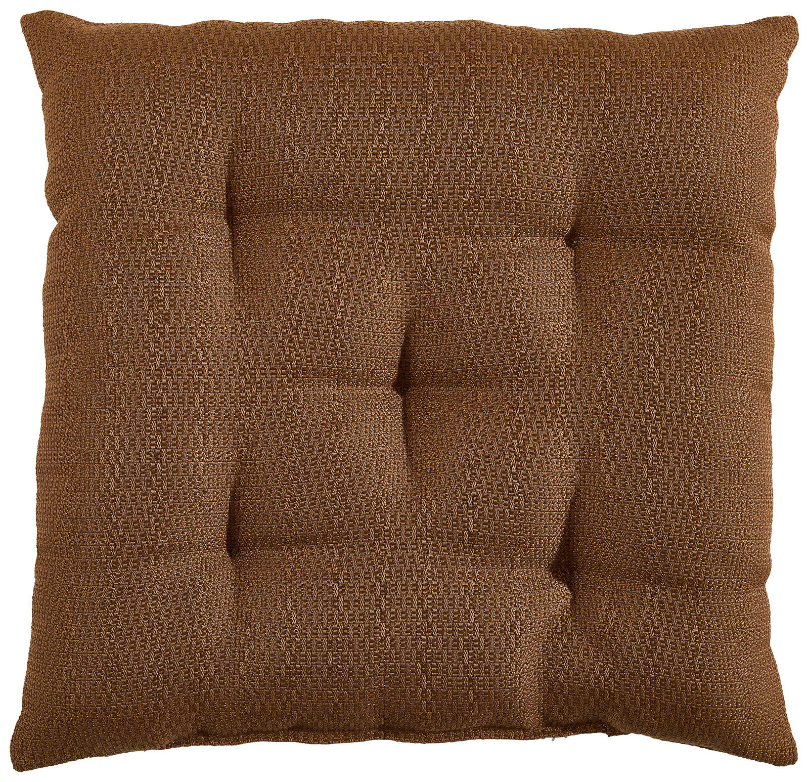 Braunes Sitzkissen mit strukturierter Oberfläche, Draufsicht