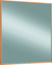 Rechteckiger Spiegel mit Holzrahmen, seitliche Perspektive