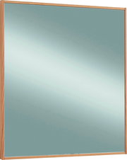 Rechteckiger Spiegel mit Holzrahmen, seitliche Perspektive