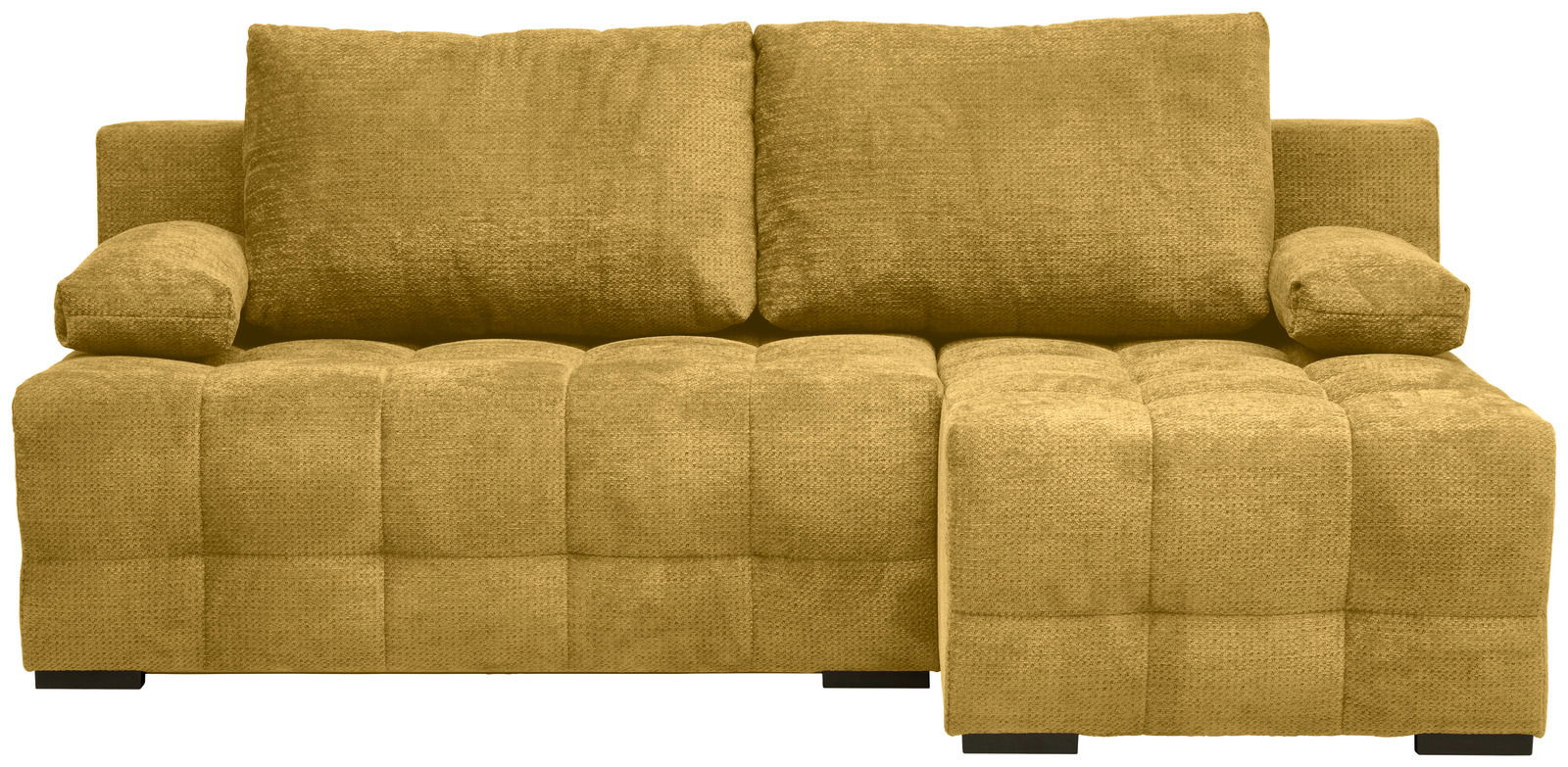 Gelbes Ecksofa MEZZO mit Ottomane rechts, Vorderansicht