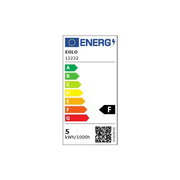 EU-Energielabel für EGLO (Modell 12222) mit Effizienzklasse F und Verbrauch 5 kWh/1000h, frontal aufgenommen