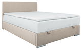 Boxbett 140 in Beige, seitliche Perspektive
