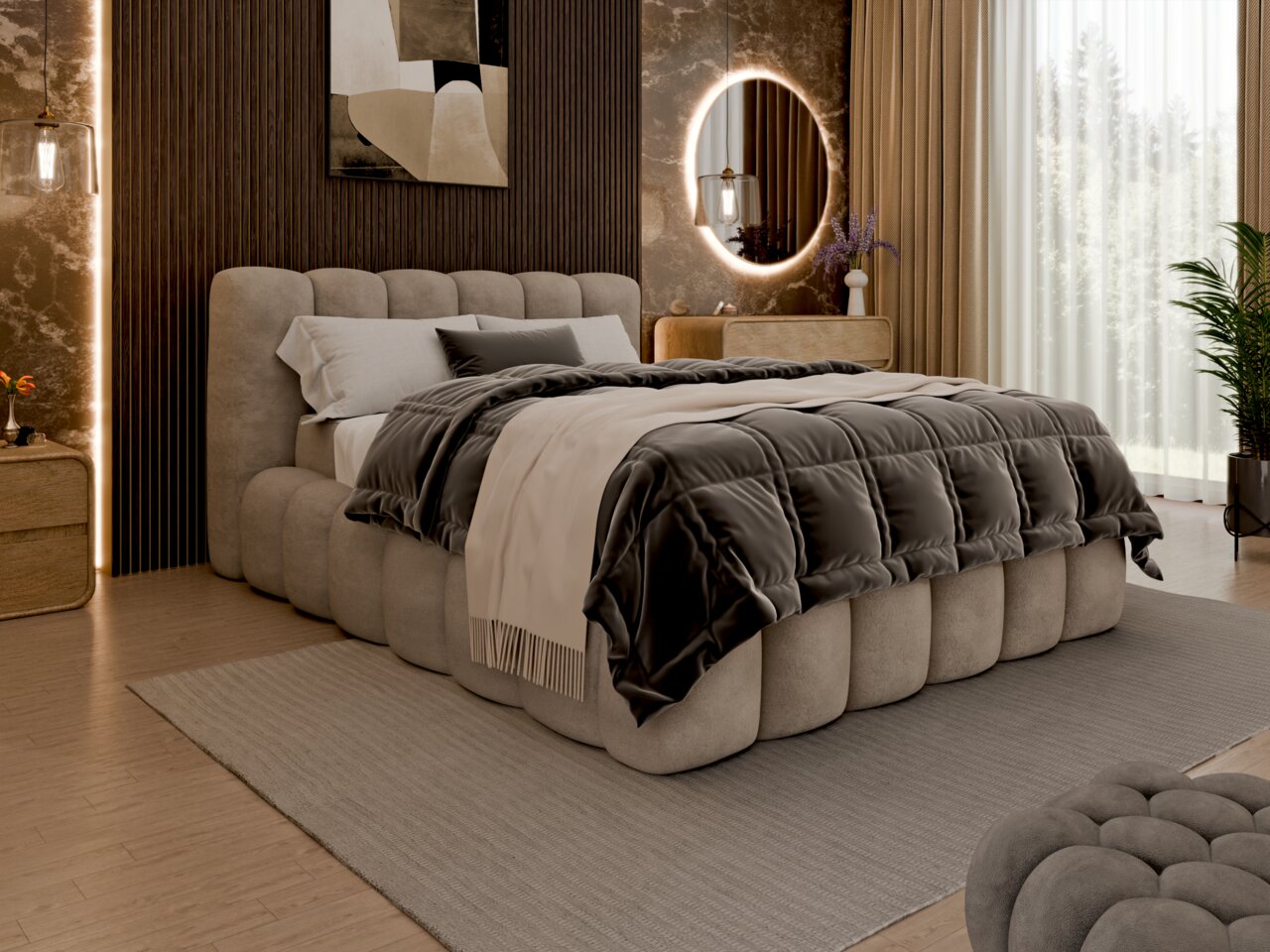 Novel Polsterbettgestell inkl. LR NOBO | beige | LF ca. 140.00x200.00 | Polsterbettgestell inkl. Lattenrost