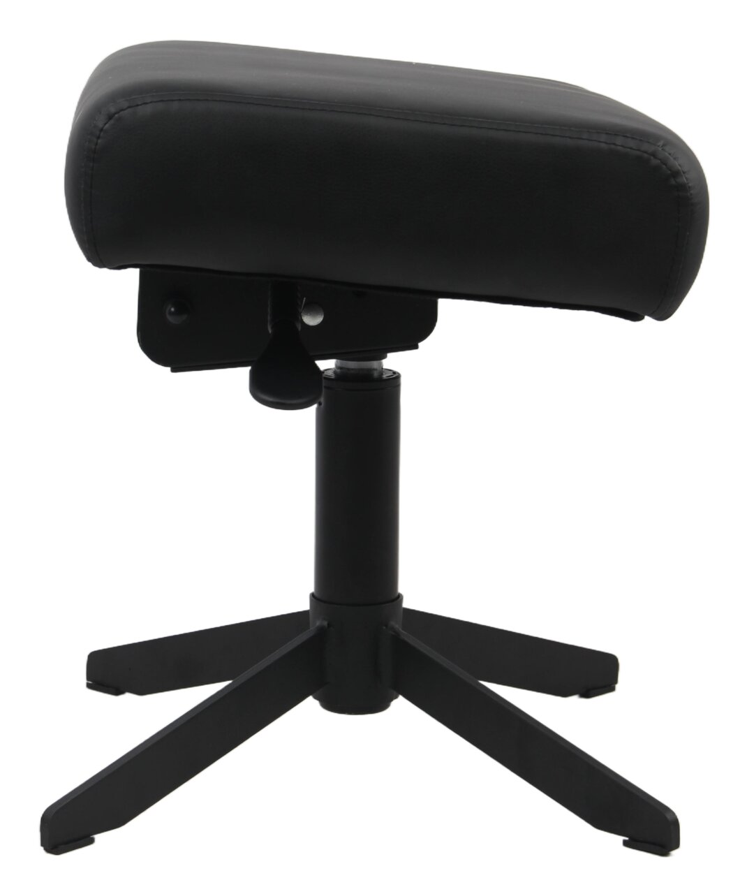BXGAMING Gaming Hocker NILSON NILSON Schwarzer Gaming Hocker aus seitlicher Perspektive mit gepolsterter Sitzfläche und stabilem Fußgestell.