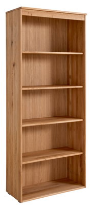 Holz-Aktenregal mit fünf offenen Regalböden, seitliche Perspektive