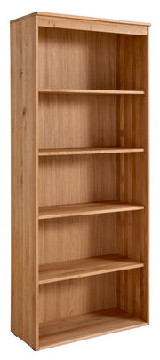 Holz-Aktenregal mit fünf offenen Regalböden, seitliche Perspektive