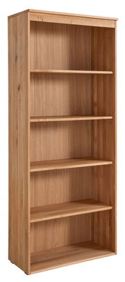 Holz-Aktenregal mit fünf offenen Regalböden, seitliche Perspektive
