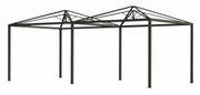 Metalen frame van een pagode-uitbreiding, zijaanzicht