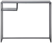 Moderner Konsolentisch aus Metall mit minimalistischem Design, seitliche Perspektive