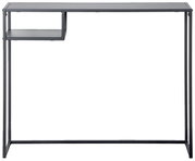 Moderner Konsolentisch aus Metall mit minimalistischem Design, seitliche Perspektive