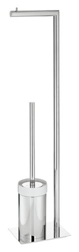 WC-Bürstenkombination Chromeli in glänzendem Chromdesign, seitliche Perspektive