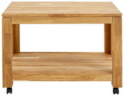 Beistelltisch aus Holz mit Rollen, Frontansicht