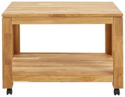 Beistelltisch aus Holz mit Rollen, Frontansicht