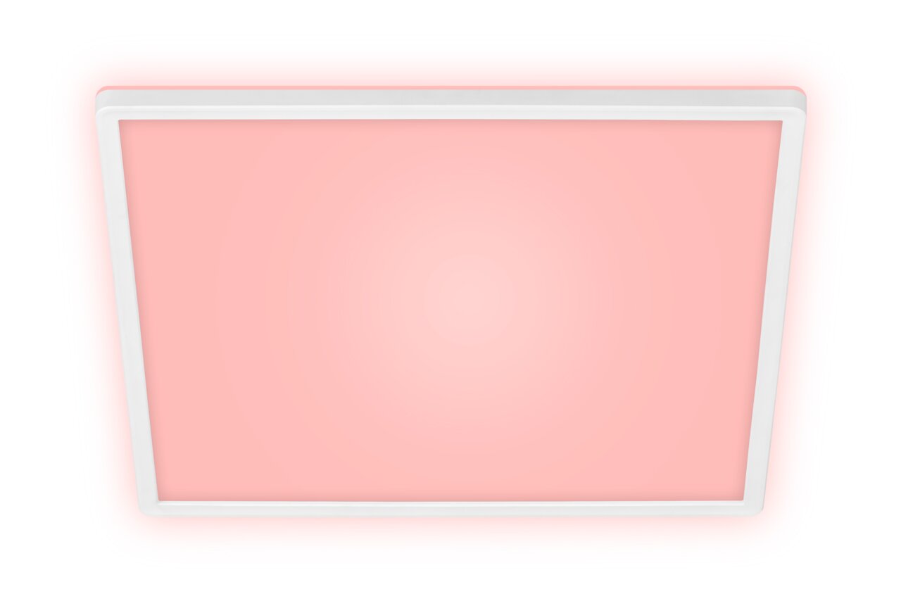LED-Deckenleuchte mit rosa Licht, Ansicht von unten