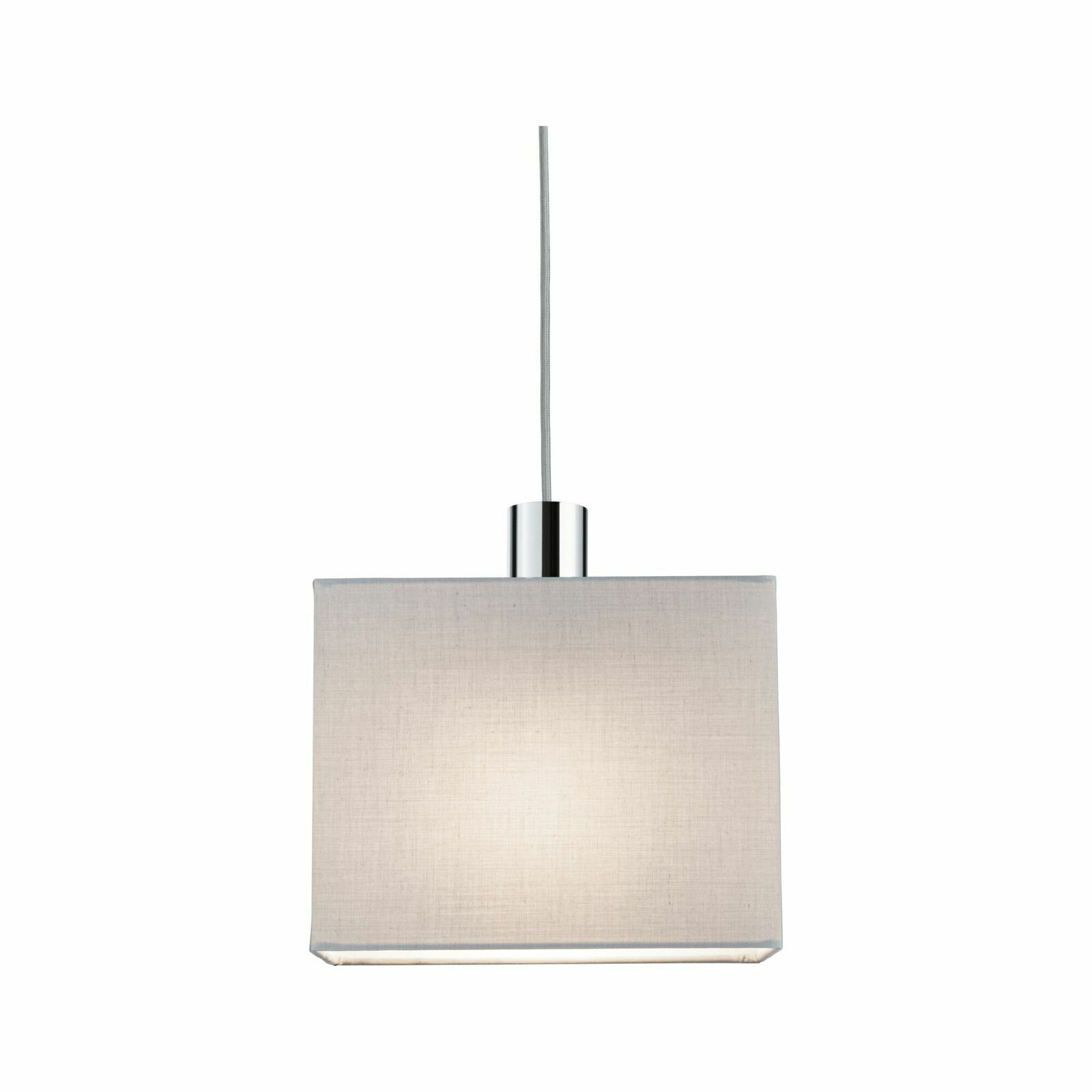 Moderner Dekoschirm Verona in rechteckiger Form, frontal abgebildet, mit schlichtem Stoffdesign und chromfarbenem Aufhängungselement.