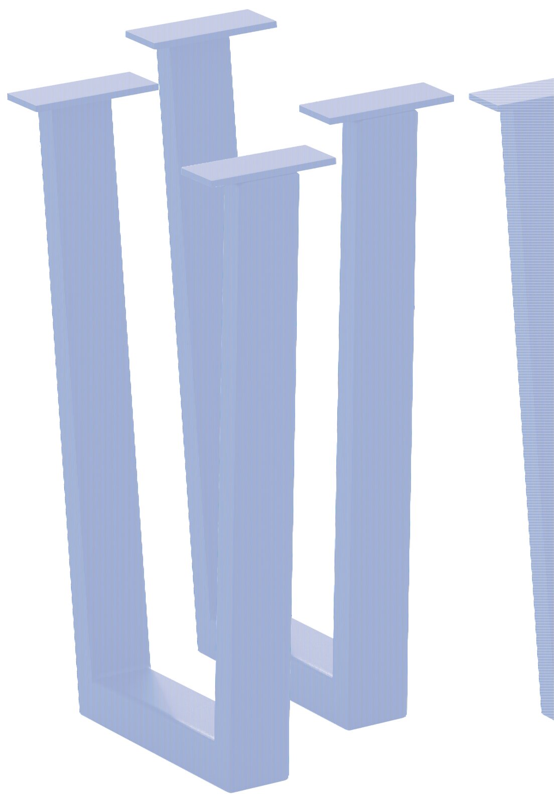 Waldwelt Bankgestell CHALET-PALAZZO Schwarzes Bankgestell aus Metall in U-Form, seitliche Perspektive