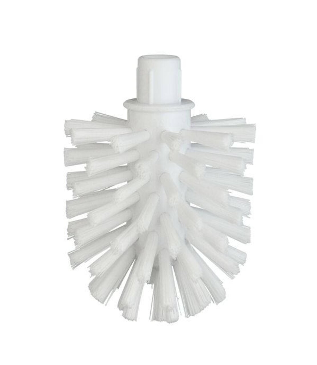 Ersatz-WC-Bürstenkopf XTRA in Frontalansicht, weiße Borsten, zylindrische Form