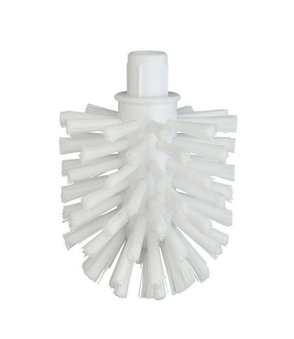 Ersatz-WC-Bürstenkopf XTRA in Frontalansicht, weiße Borsten, zylindrische Form