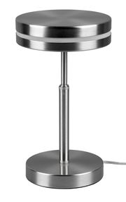 Moderne LED-Tischleuchte FRANKLIN, 6W, in gebürstetem Metall, seitliche Perspektive
