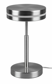 Moderne LED-Tischleuchte FRANKLIN, 6W, in gebürstetem Metall, seitliche Perspektive