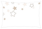Kissenbezug mit Sternenmuster in verschiedenen Beige- und Weißtönen, Vorderansicht