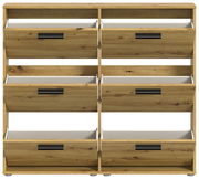 Schuhkipper mit sechs Fächern aus Holzoptik, frontale Ansicht