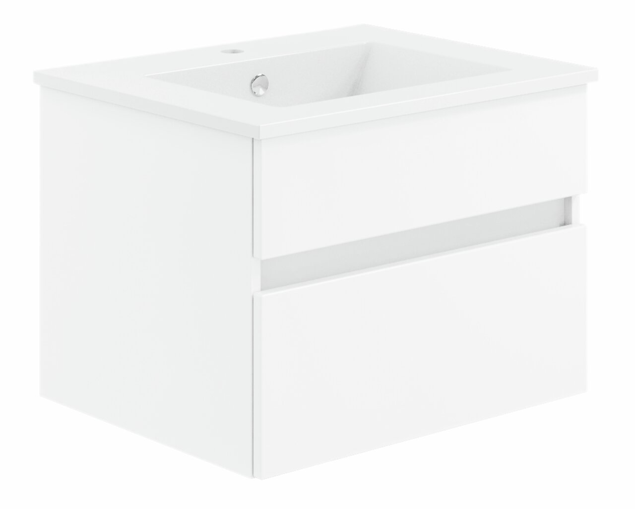 Puris Badkombination GET2YOU 21 Weiße Badkombination mit Waschbecken, Frontansicht von links